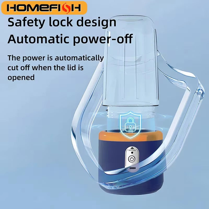 Portable Blender Bottle Electric 6 Blades Multifunction Juice Blender Fresh Juice Smoothie Blender Ice Crushcup Food Processor